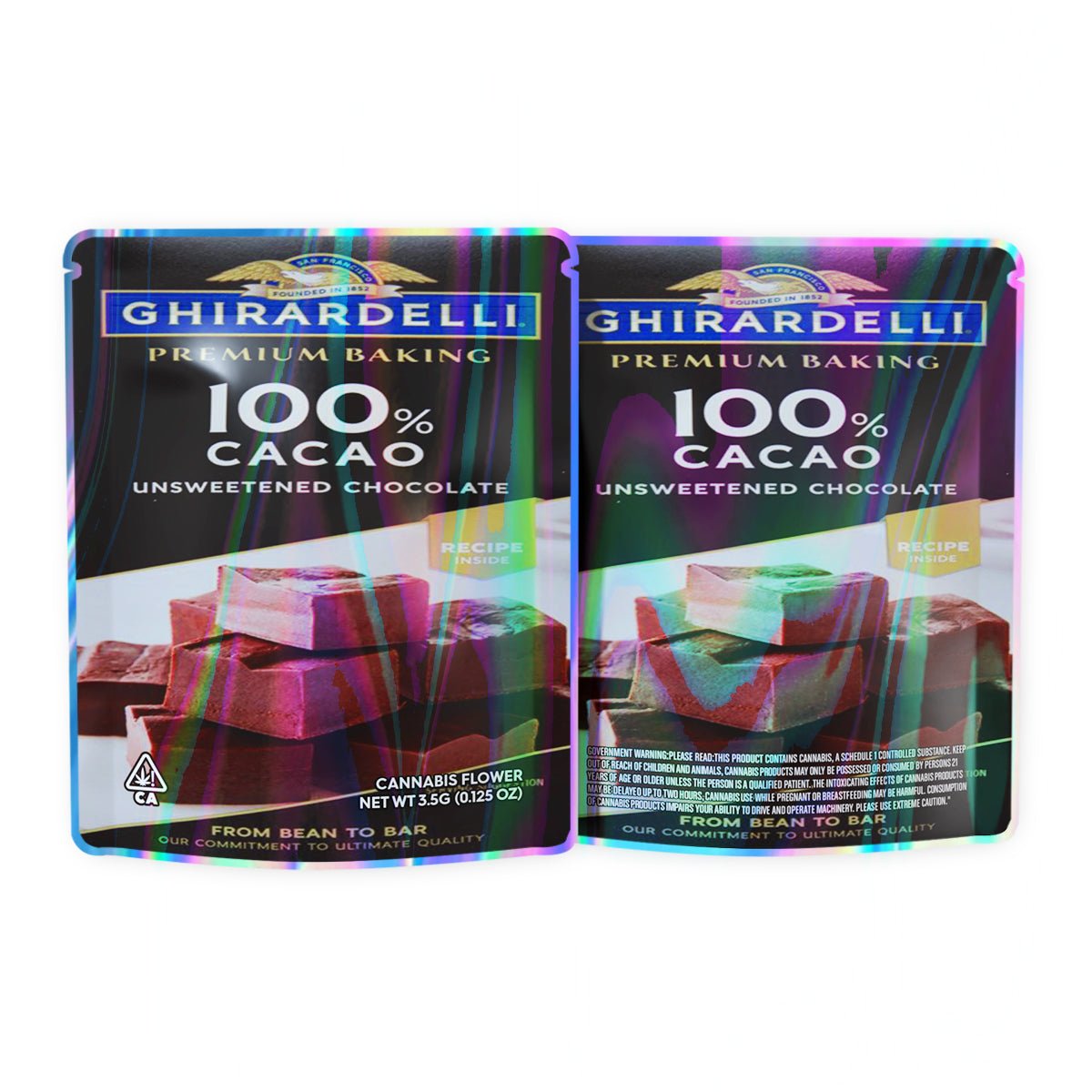 Ghirardelli Premium Baking Chocolate Mylar Bags 3.5 Grams