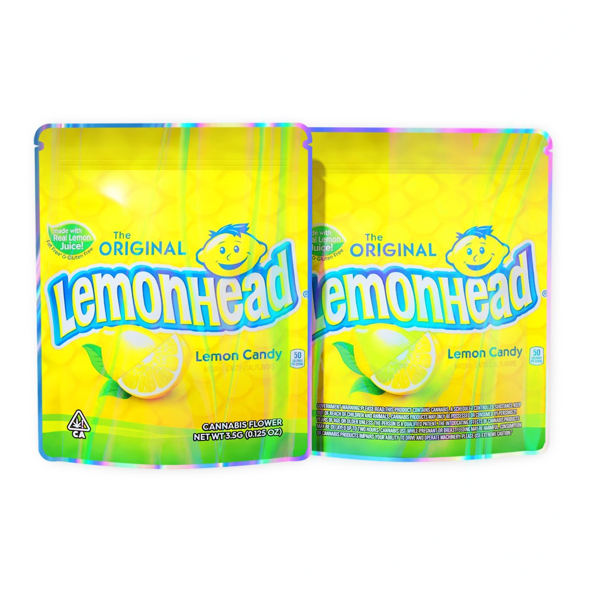 Lemonhead Lemon Candy Mylar Bags 3.5 Grams