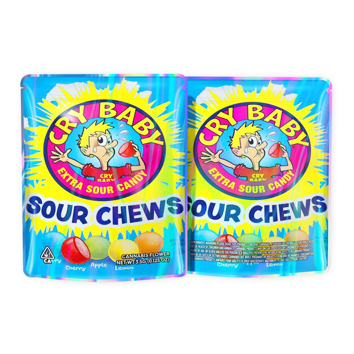 Cry Baby Extra Sour Candy Mylar Bags 3.5 Grams