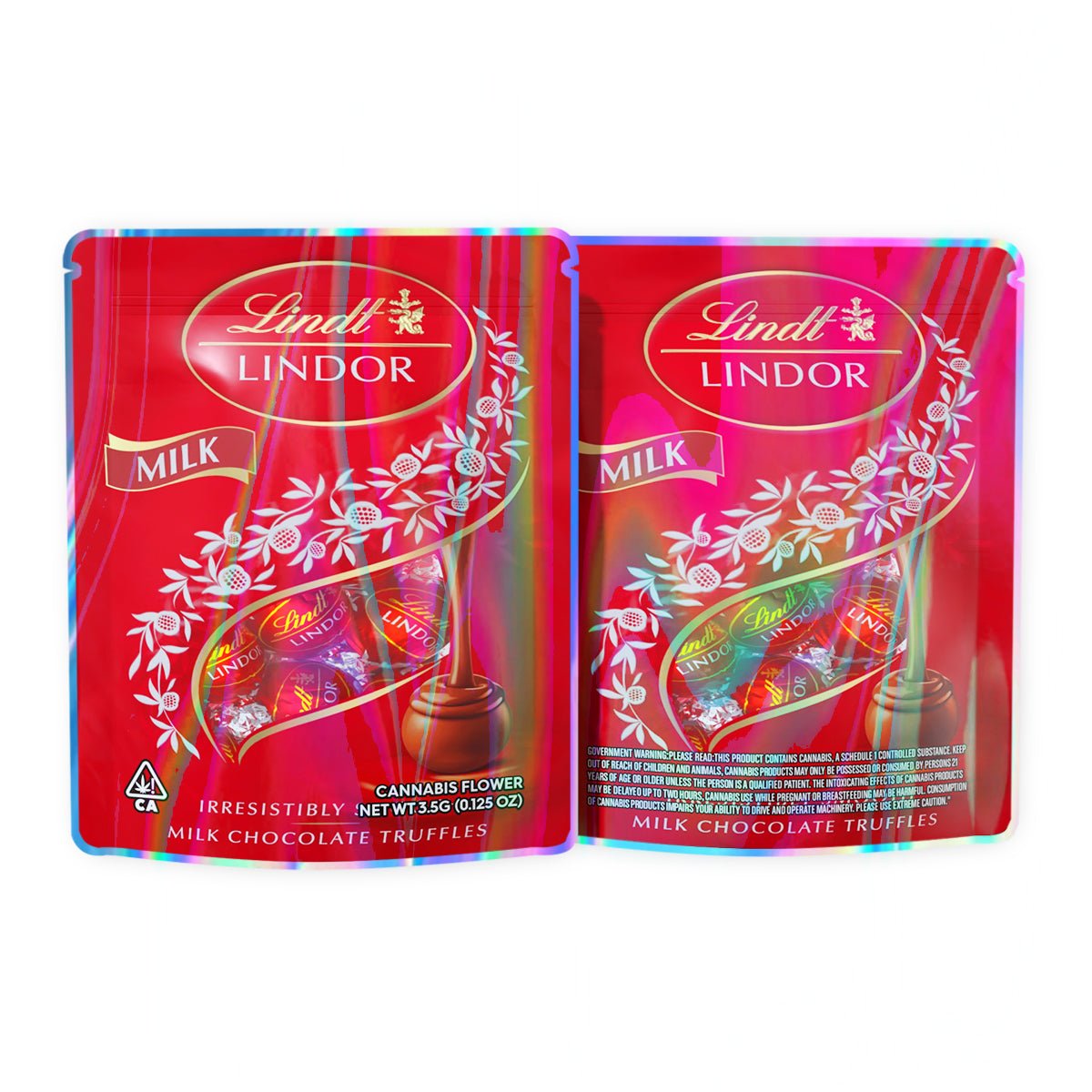 Lindt Lindor Milk Chocolate Mylar Bags 3.5 Grams