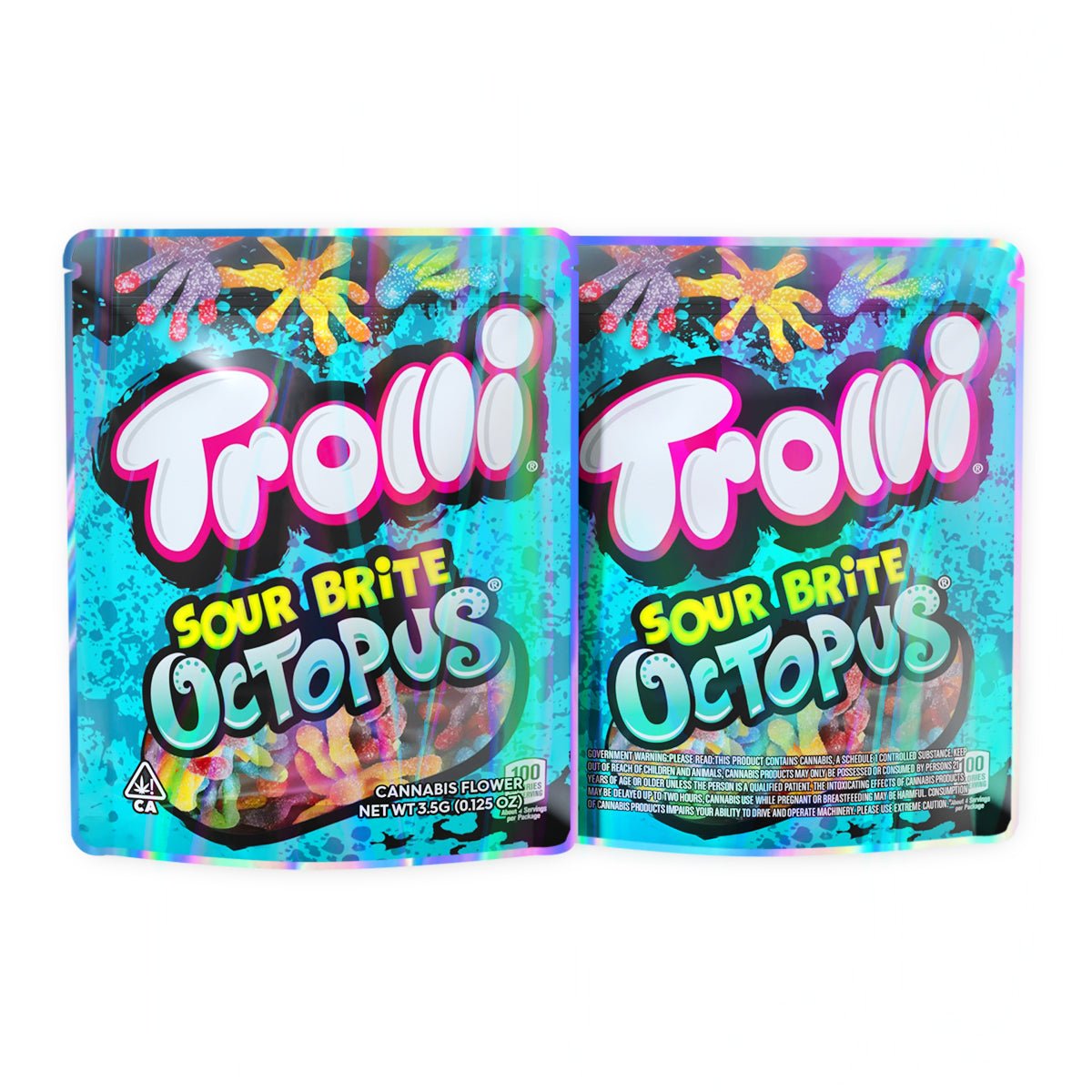 Trolli Sour Brite Octopus Mylar Bags 3.5 Grams