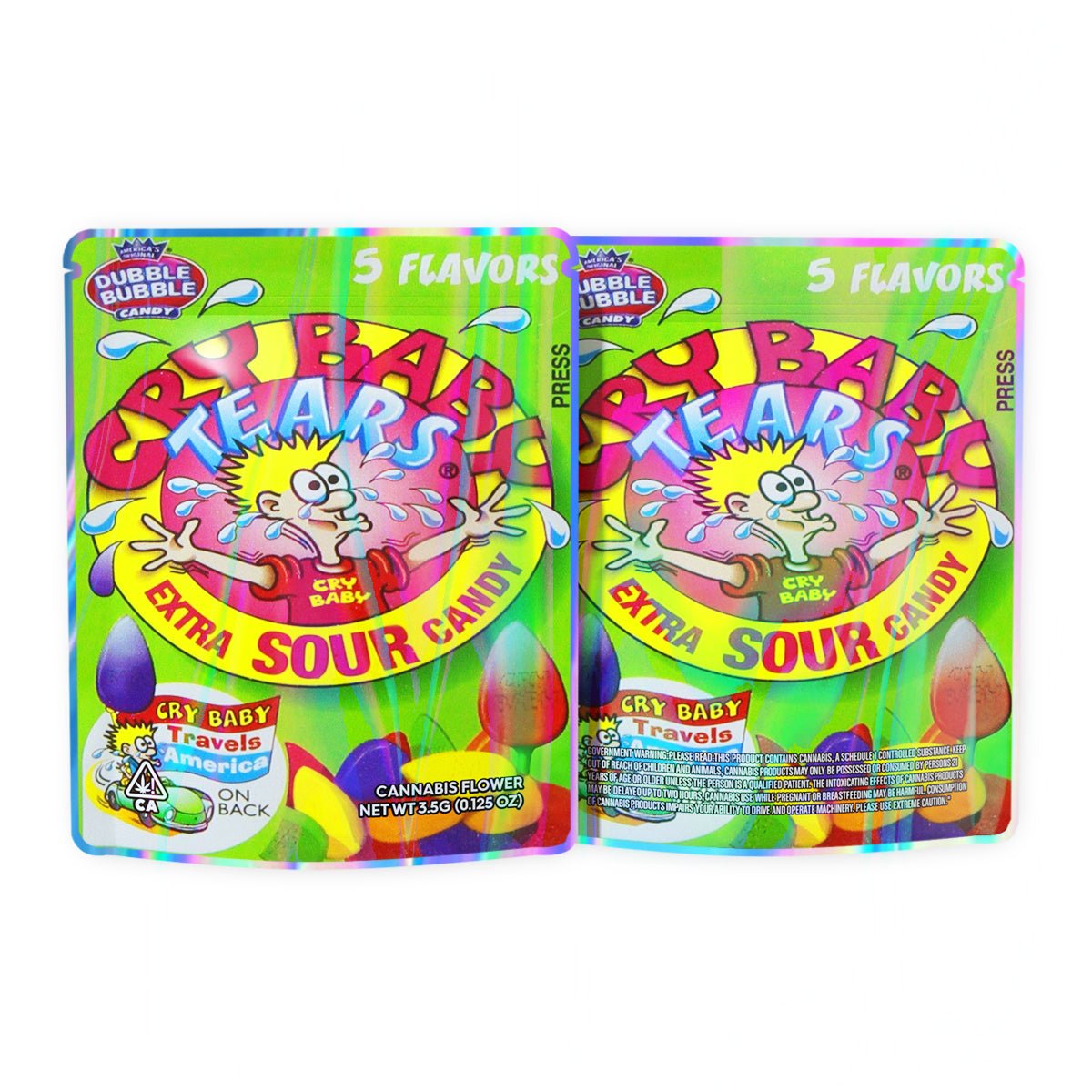 Cry Baby Tears Extra Sour Candy Mylar Bags 3.5 Grams