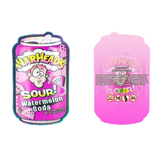 Warheads Sour Watermelon Soda Mylar Bags 3.5 Grams