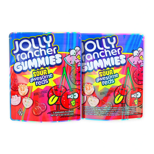 Jolly Rancher Gummies Sour Awesome Reds Mylar Bags 3.5 Grams