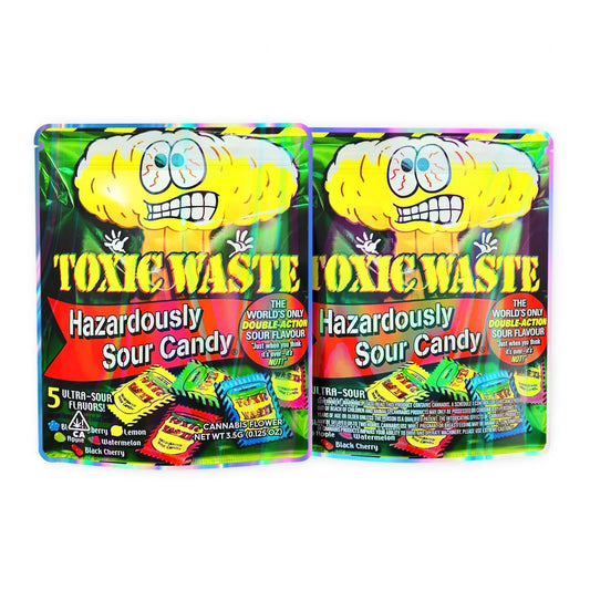 Toxic Waste Hazardously Sour Candy Mylar Bags 3.5 Grams