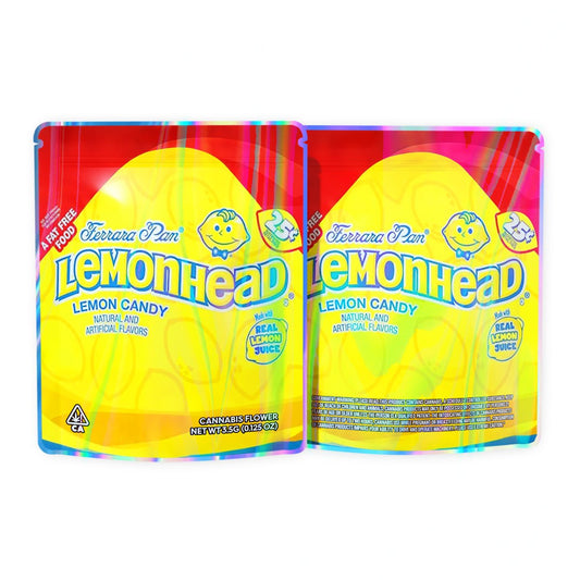 Lemonhead Lemon Candy Mylar Bags 3.5 Grams