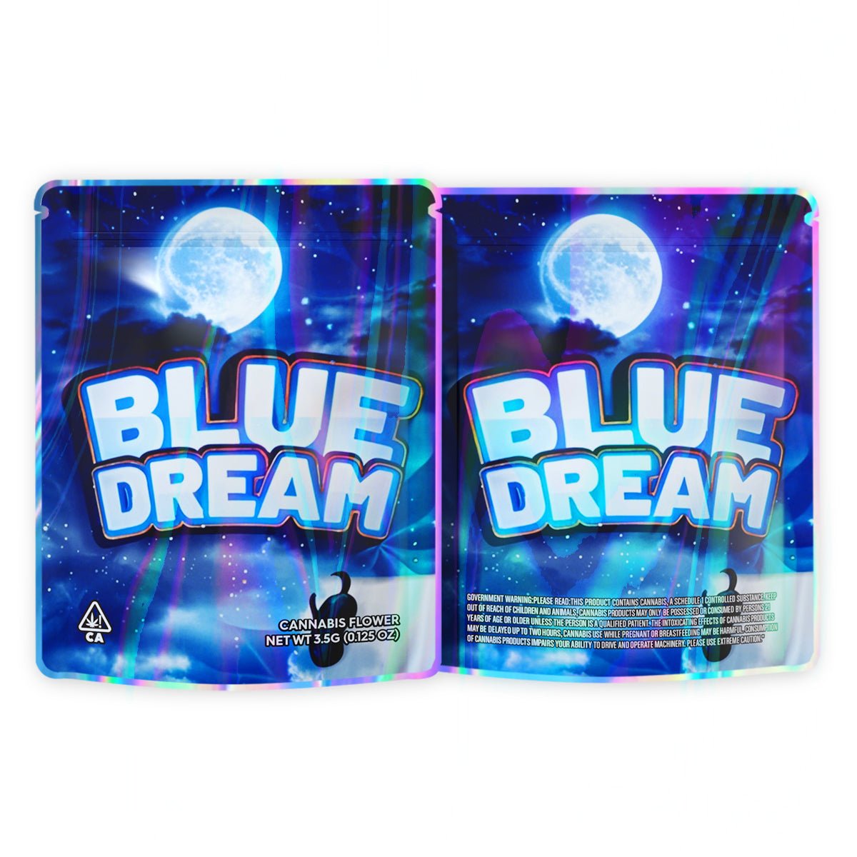 Blue Dream Mylar Bags 3.5 Grams