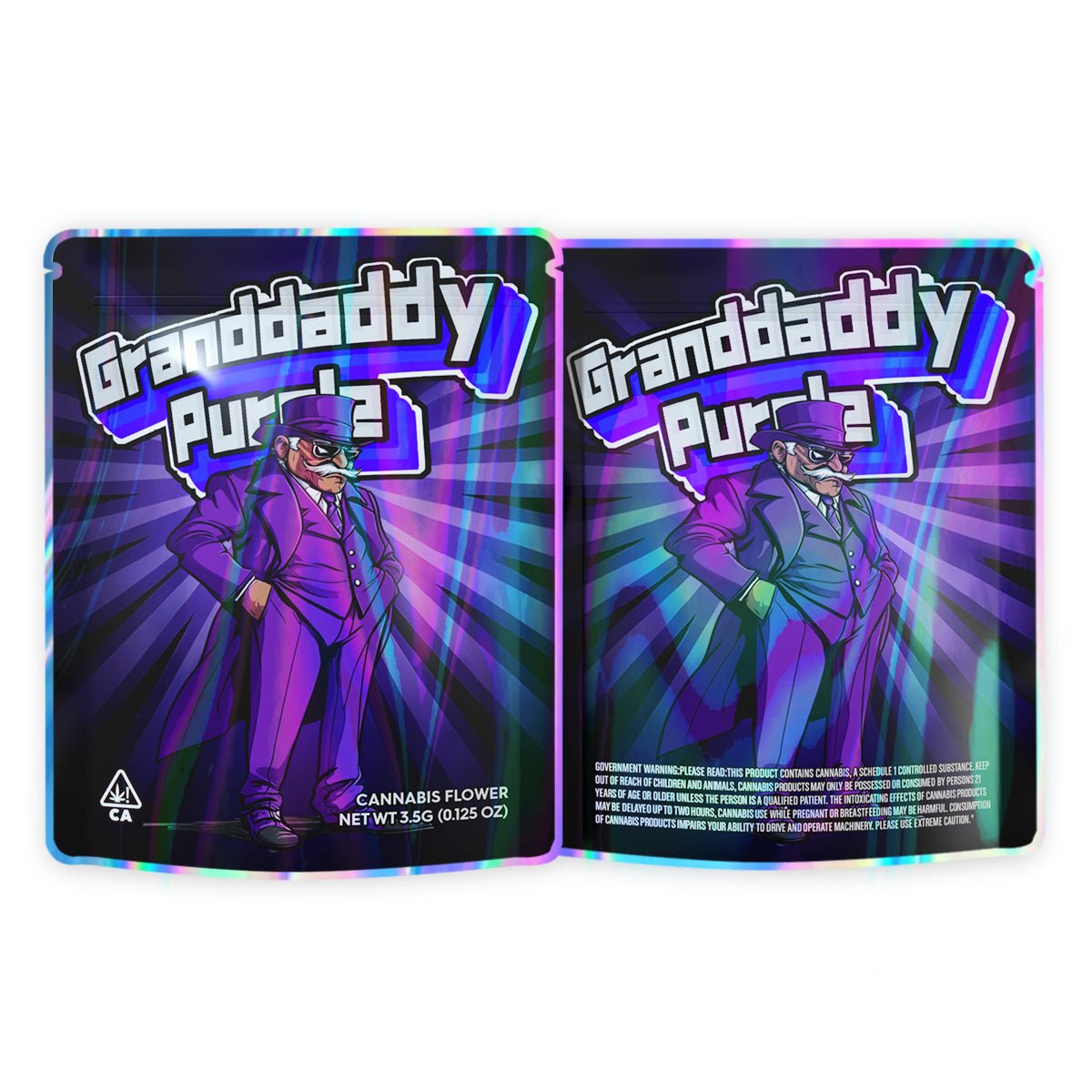 Granddaddy Purple Mylar Bags 3.5 Grams