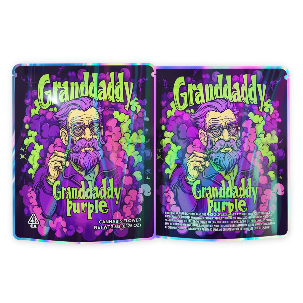 Granddaddy Purple Weed Mylar Bags 3.5 Grams