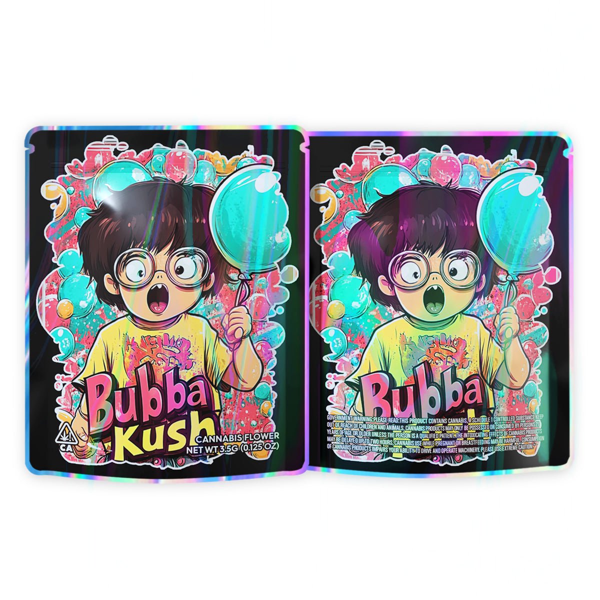 Bubba Kush Mylar Bags 3.5 Grams