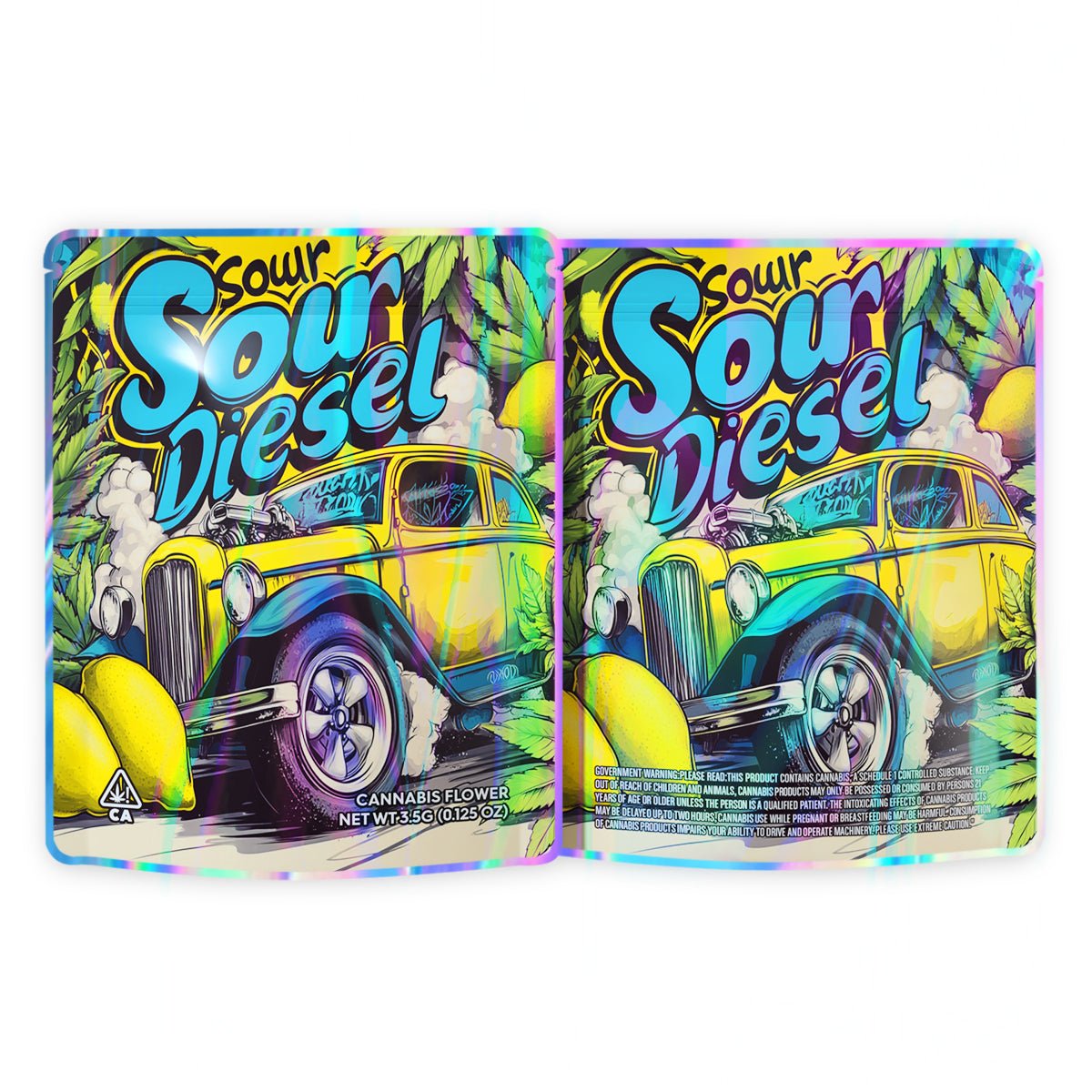 Sour Diesel Mylar Bags 3.5 Grams