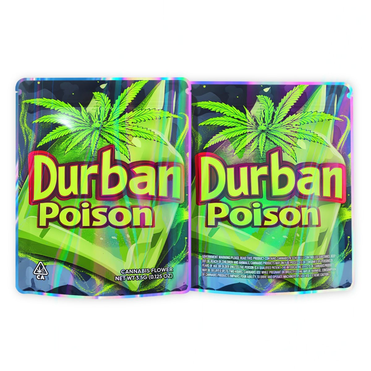 Durban Poison Mylar Bags 3.5 Grams