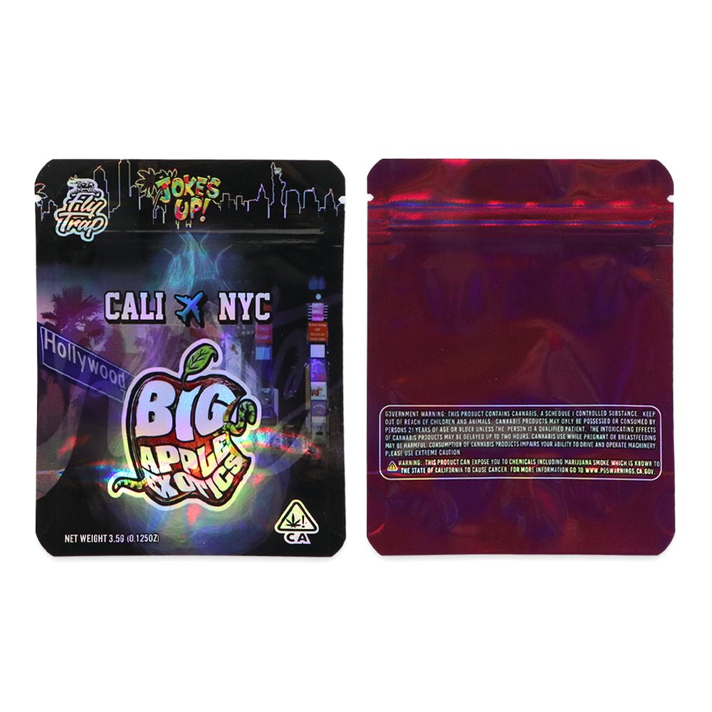 Fill Trap Joke's Up Big Apple Exorics Mylar Bags 3.5 Grams