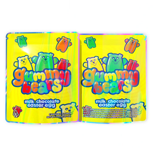 Gummy Bears Milk Chocolate Mylar Bags 3.5 Grams