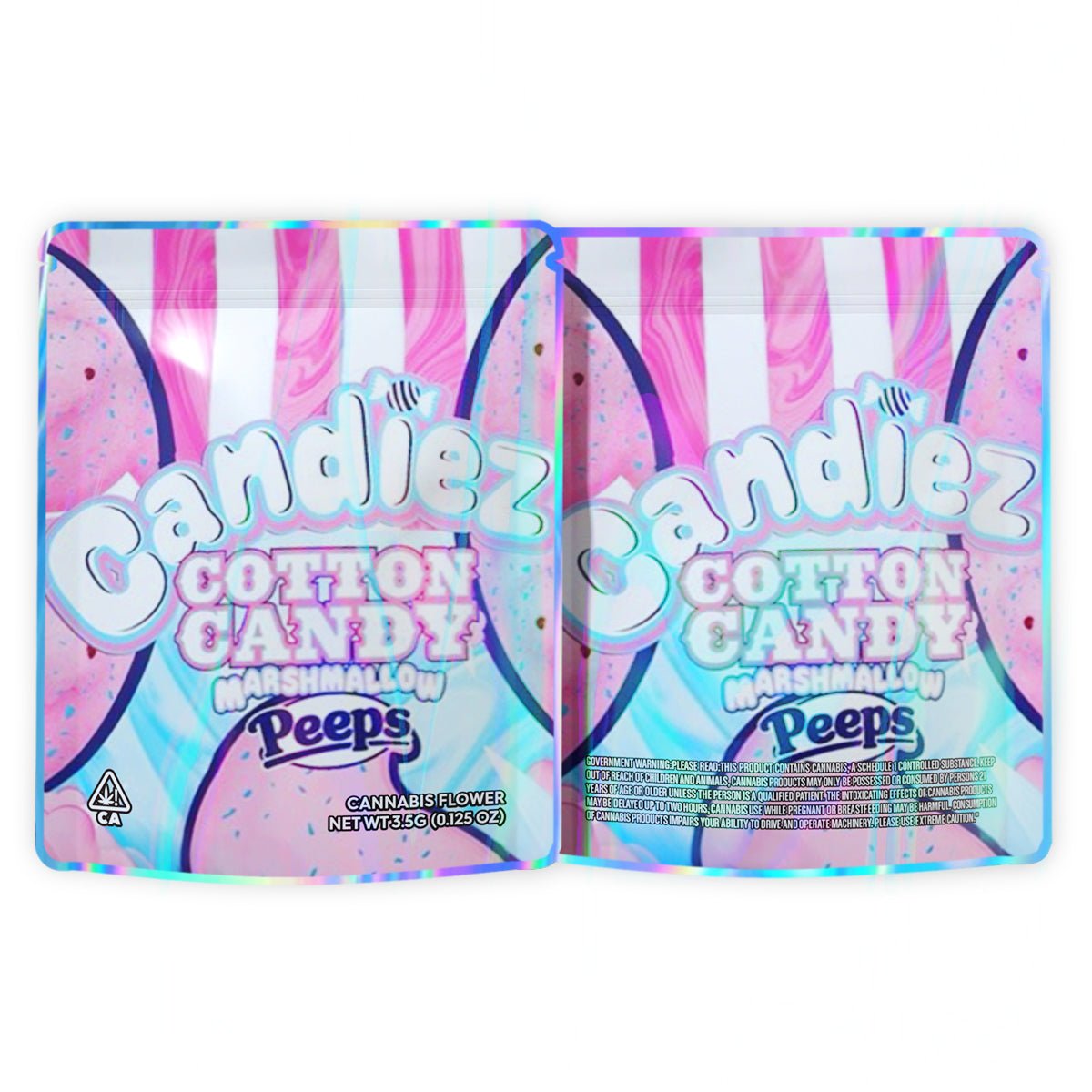 Candiez Cotton Candy Marshmallow Peeps Mylar Bags 3.5 Grams