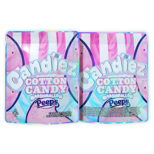 Candiez Cotton Candy Marshmallow Peeps Mylar Bags 3.5 Grams