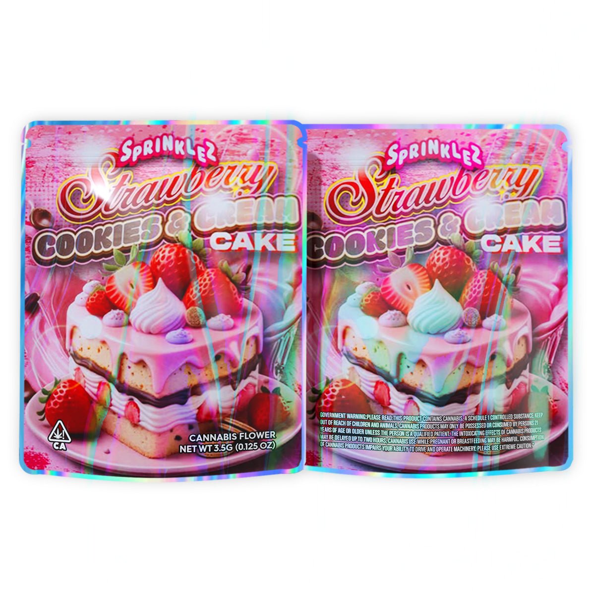 Sprinkles Strawberry Cookies Cream Cake Mylar Bags 3.5 Grams