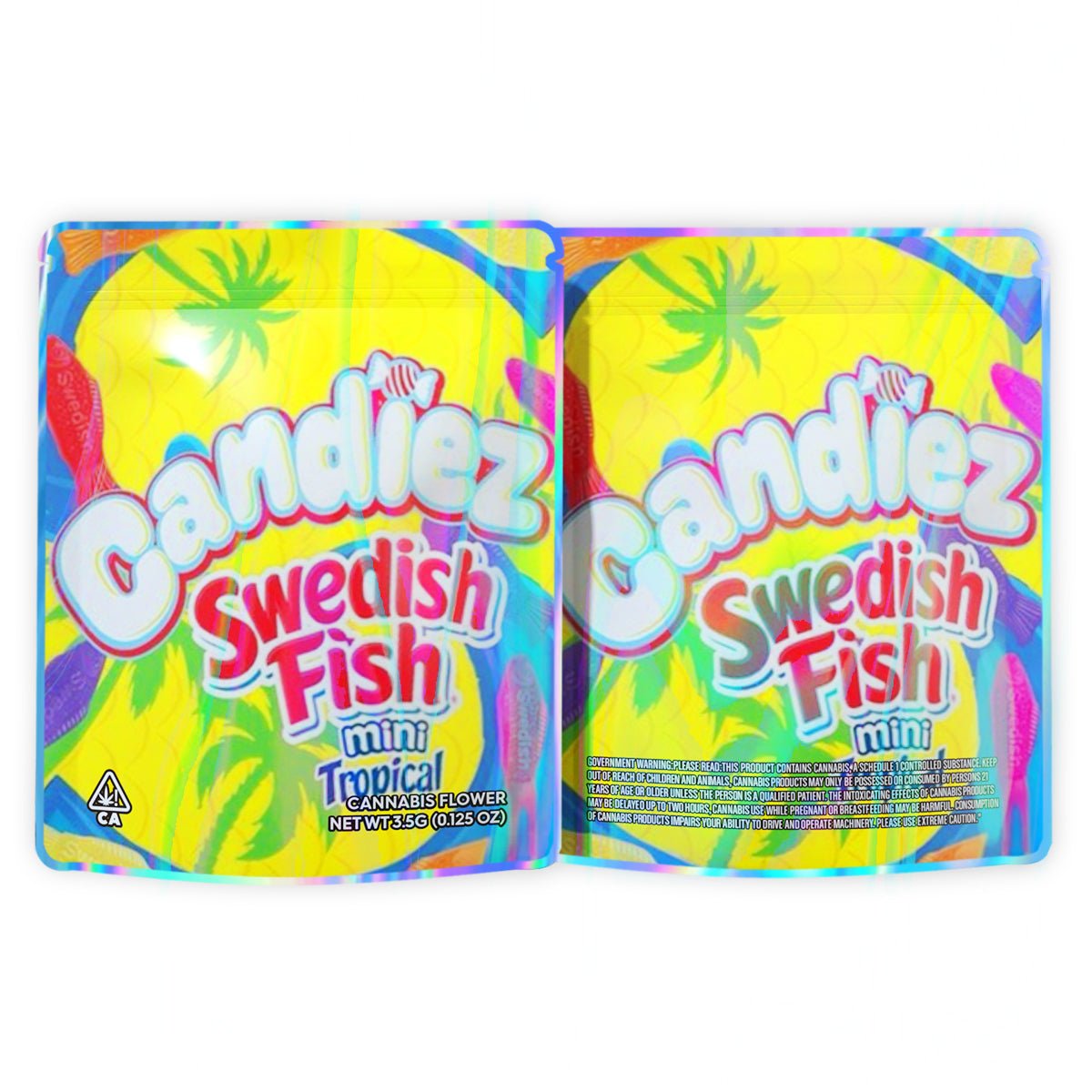 Candiez Swedish Fish Mini Tropical Mylar Bags 3.5 Grams