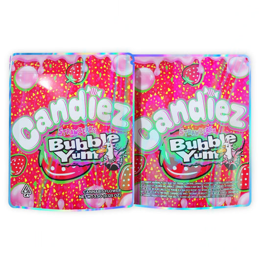 Candiez Strawberry Bubble Mylar Bags 3.5 Grams