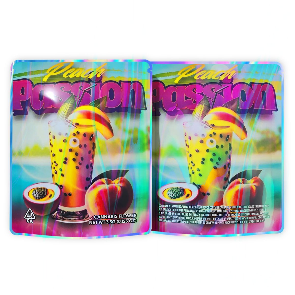 Peach Passion Mylar Bags 3.5 Grams