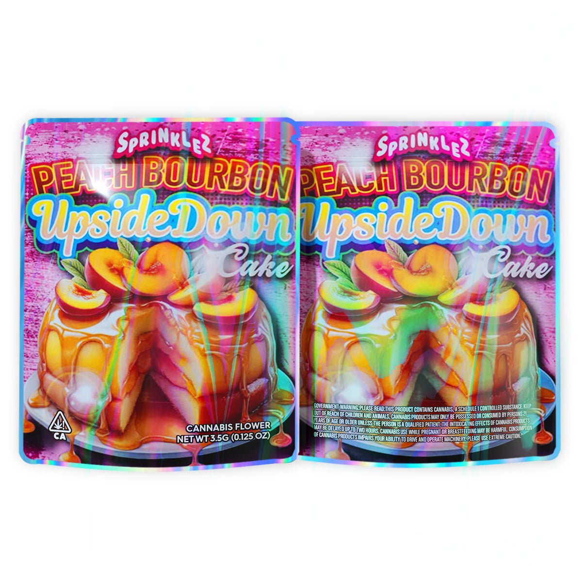 Sprinkles Peach Bourbon Upside Down Cake Mylar Bags 3.5 Grams