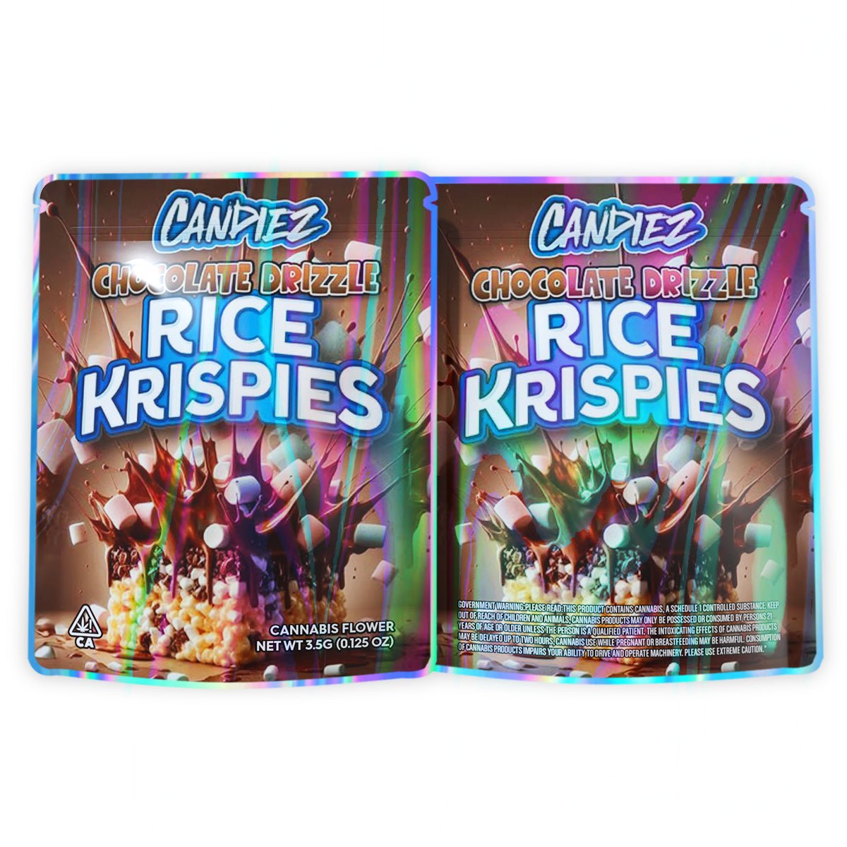 Candiez Chocolate Drizzle Rice Krispies Mylar Bags 3.5 Grams