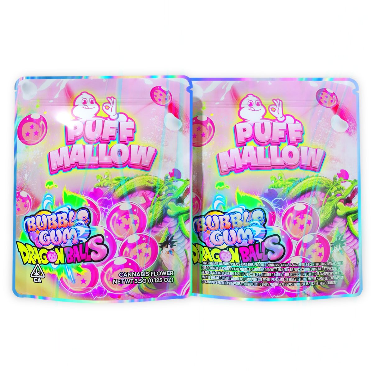 Puff Mallow Bubblegum Dragon Balls Mylar Bags 3.5 Grams