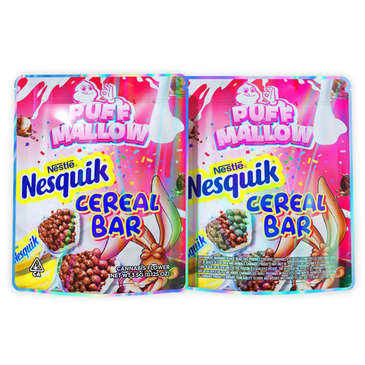 Puff Mallow Nesquik Cereal Bar Mylar Bags 3.5 Grams