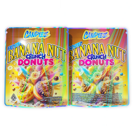 Candiez Frosted Banana Nut Crunch Donuts Mylar Bags 3.5 Grams