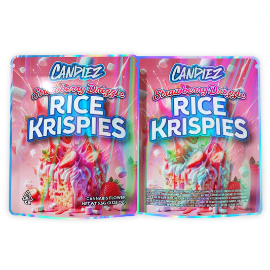 Candiez Strawberry Dniggle Rice Krispies Mylar Bags 3.5 Grams