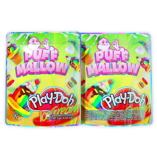 Puff Mallow Play Doh Ice Cream Mylar Bags 3.5 Grams