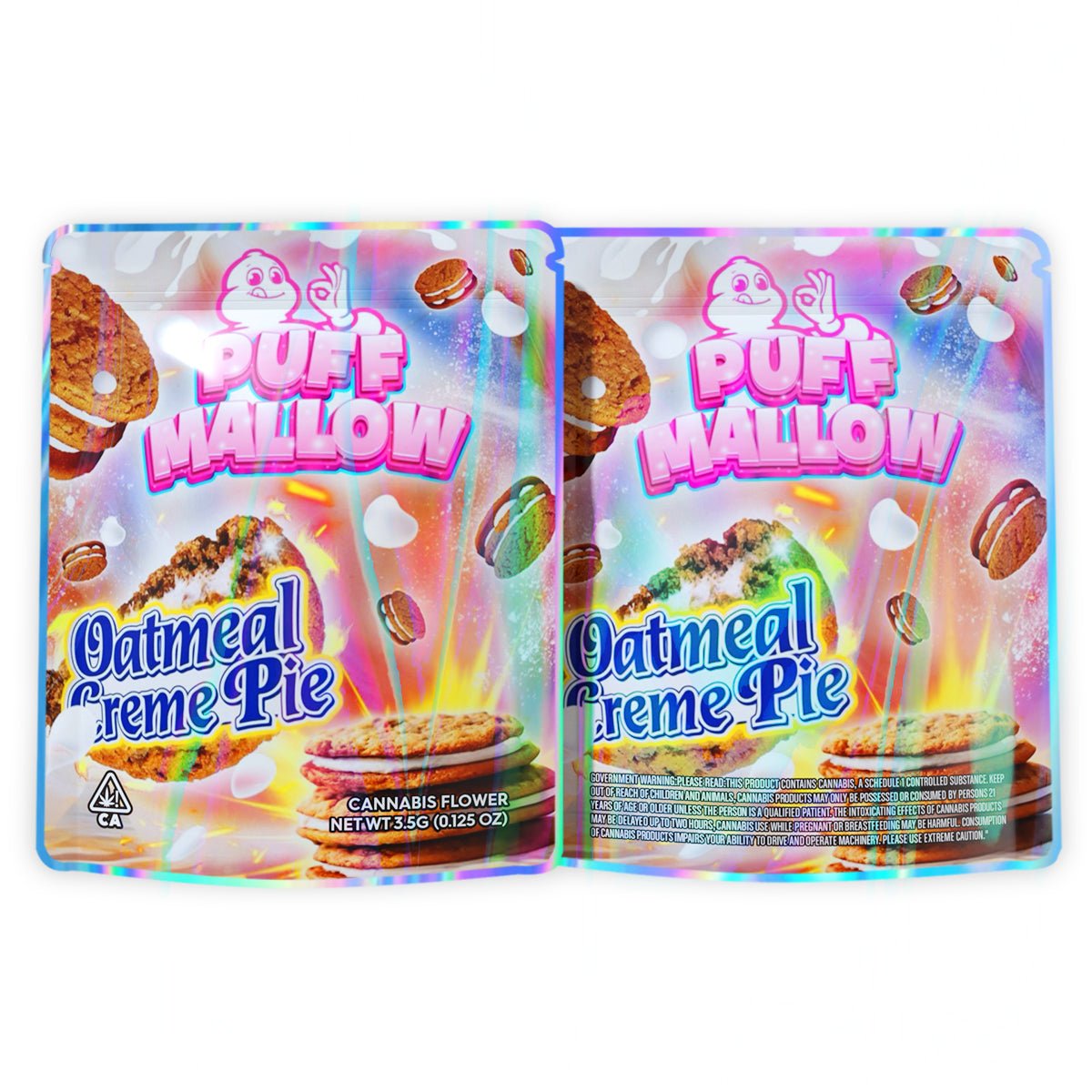 Puff Mallow Oatmeal Creme Pie Mylar Bags 3.5 Grams