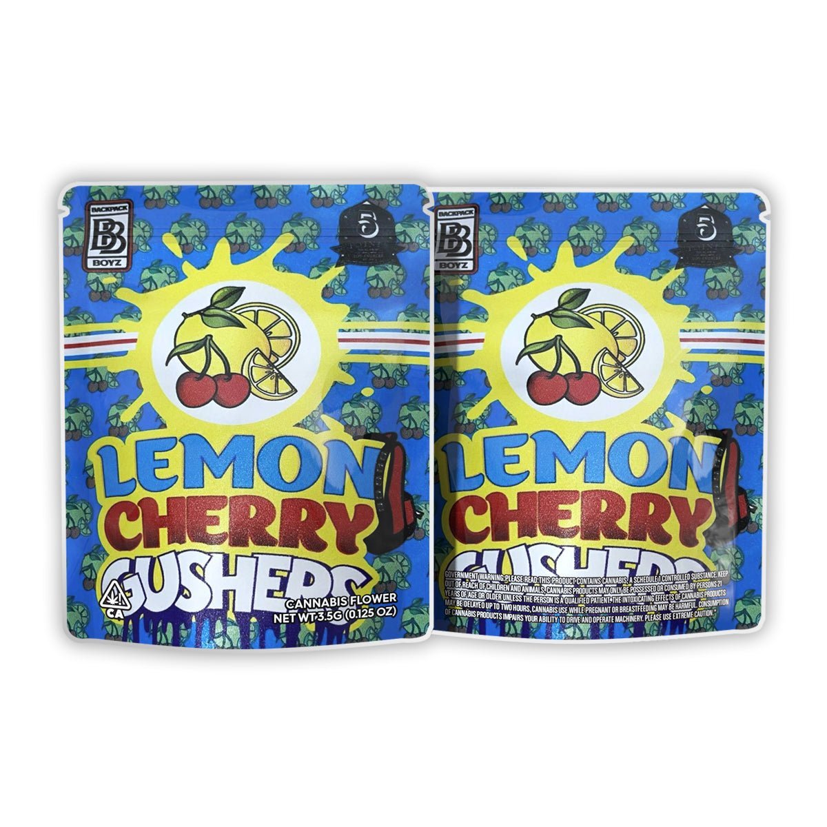 Backpack Boyz Lemon Cherry Gushers Weed Mylar Bags 3.5 Grams