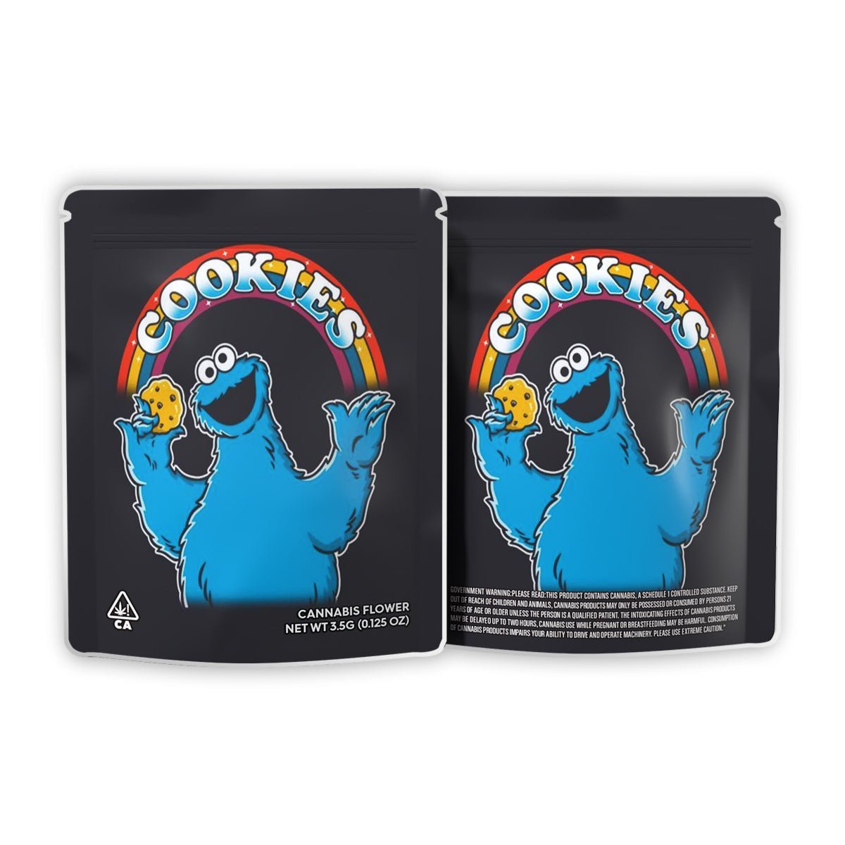 Cookie Monster Weed Mylar Bags 3.5 Grams