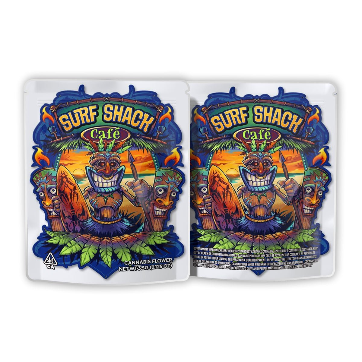 Surf Shack Cafe Weed Mylar Bags 3.5 Grams