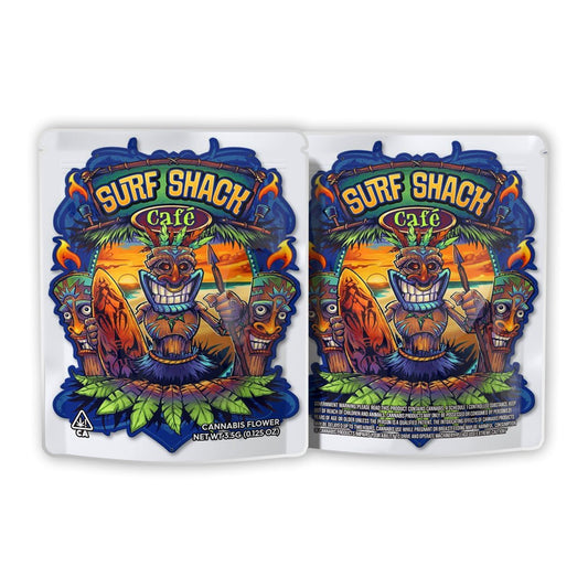 Surf Shack Cafe Weed Mylar Bags 3.5 Grams