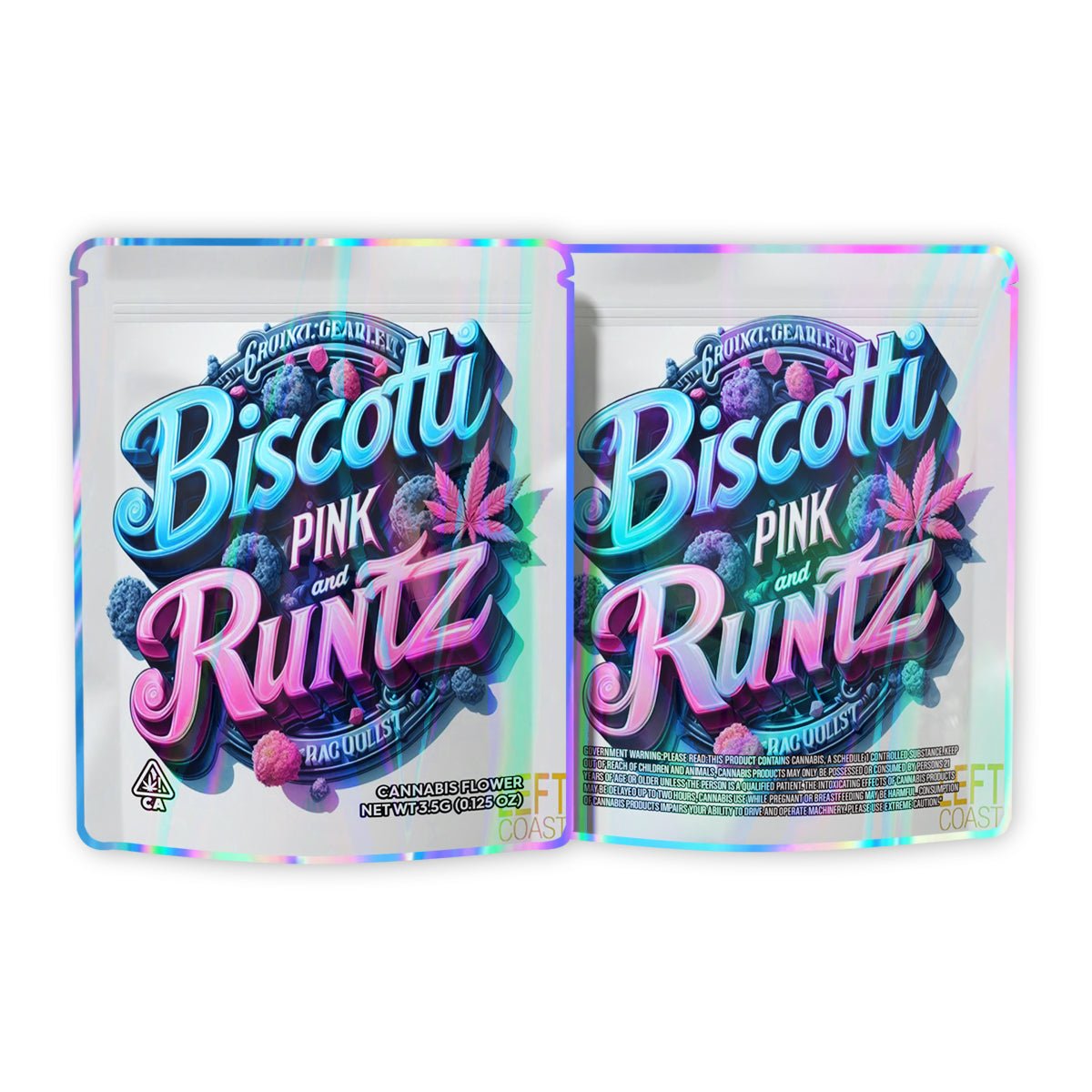 Biscotti Runtz Pink Mylar Bags 3.5 Grams