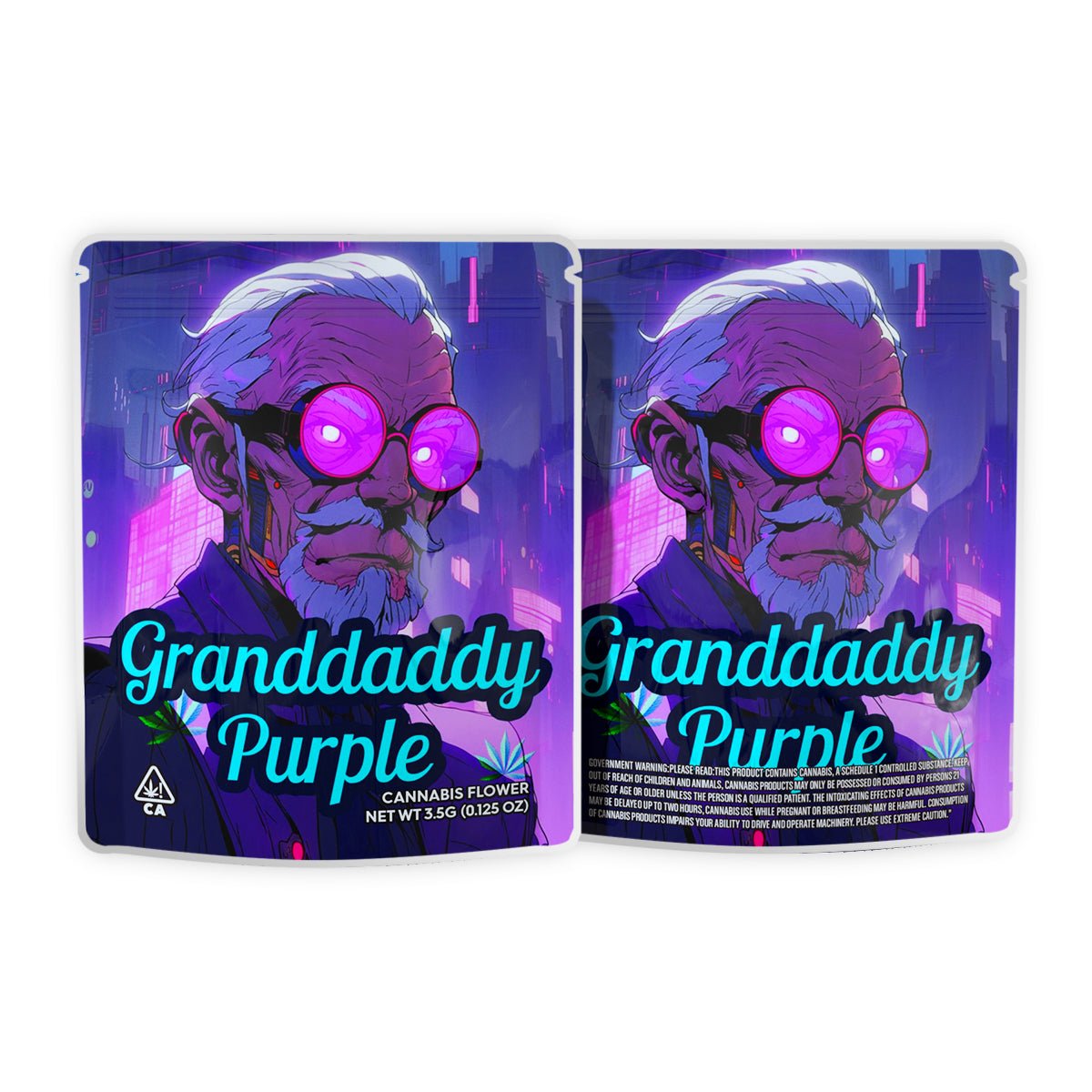 Granddaddy Purple Mylar Bags 3.5 Grams