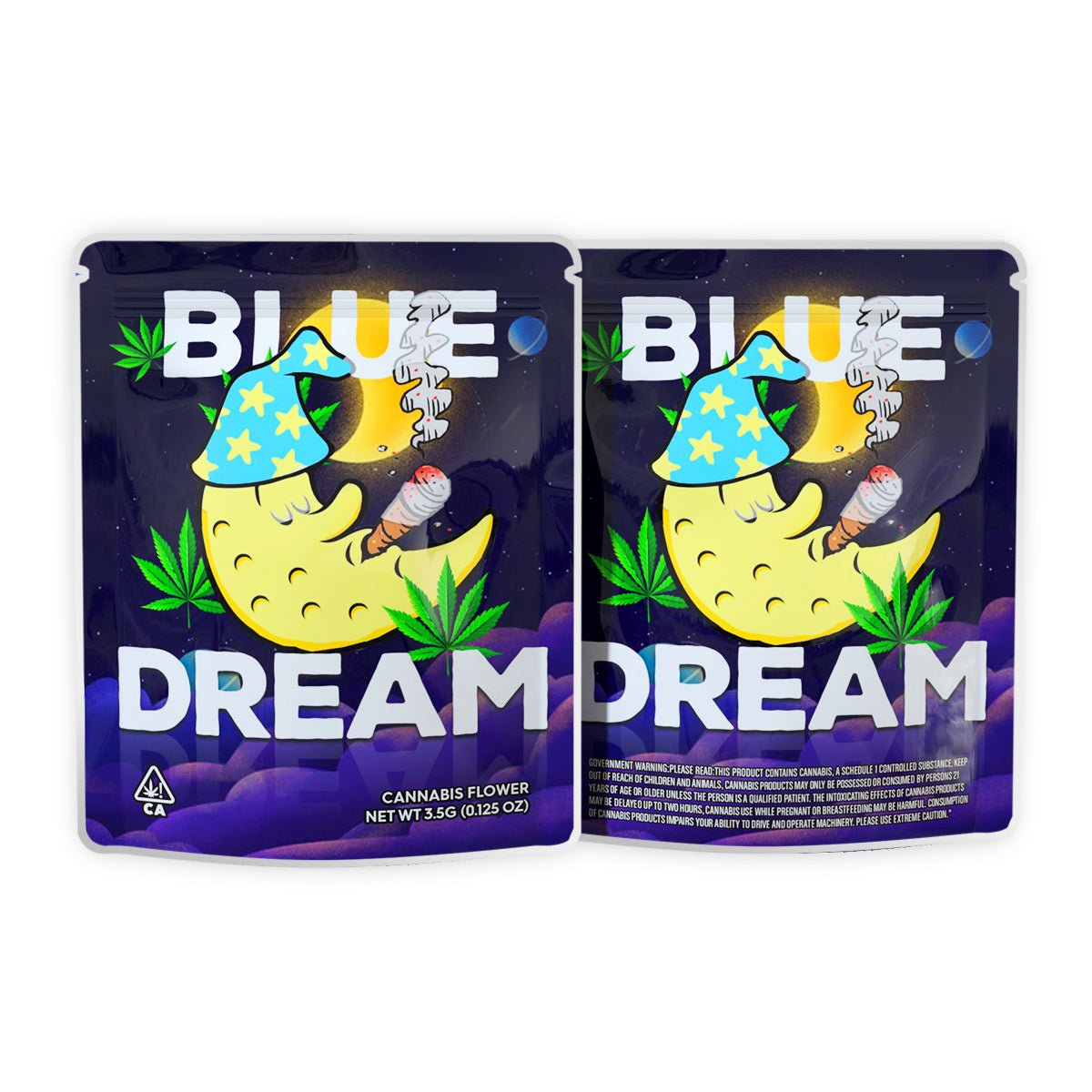 Blue Dream Mylar Bags 3.5 Grams