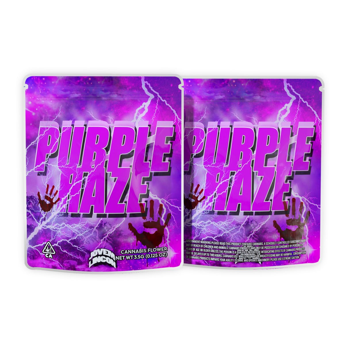 PUBPLE HAZE Mylar Bags 3.5 Grams