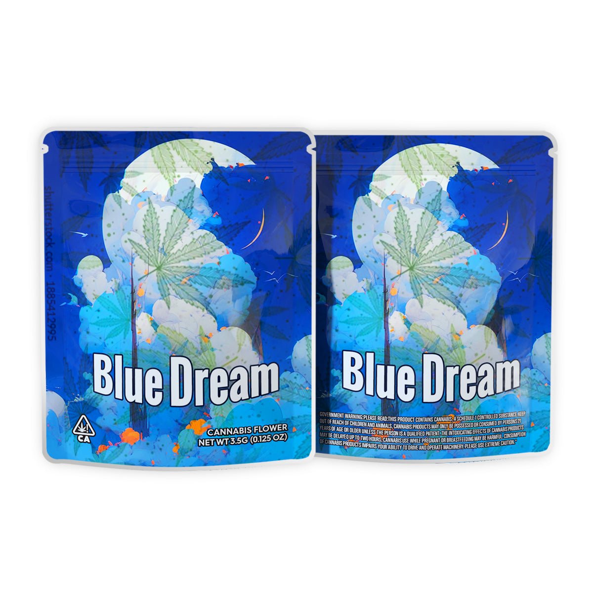 Blue Dream Mylar Bags 3.5 Grams