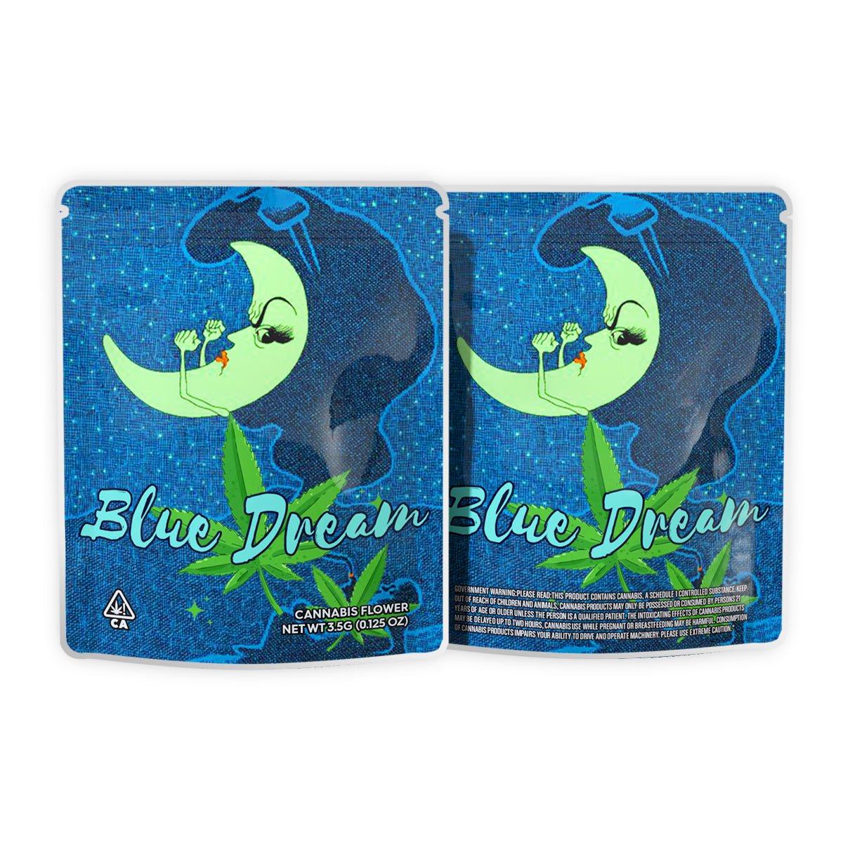 Blue Dream Mylar Bags 3.5 Grams