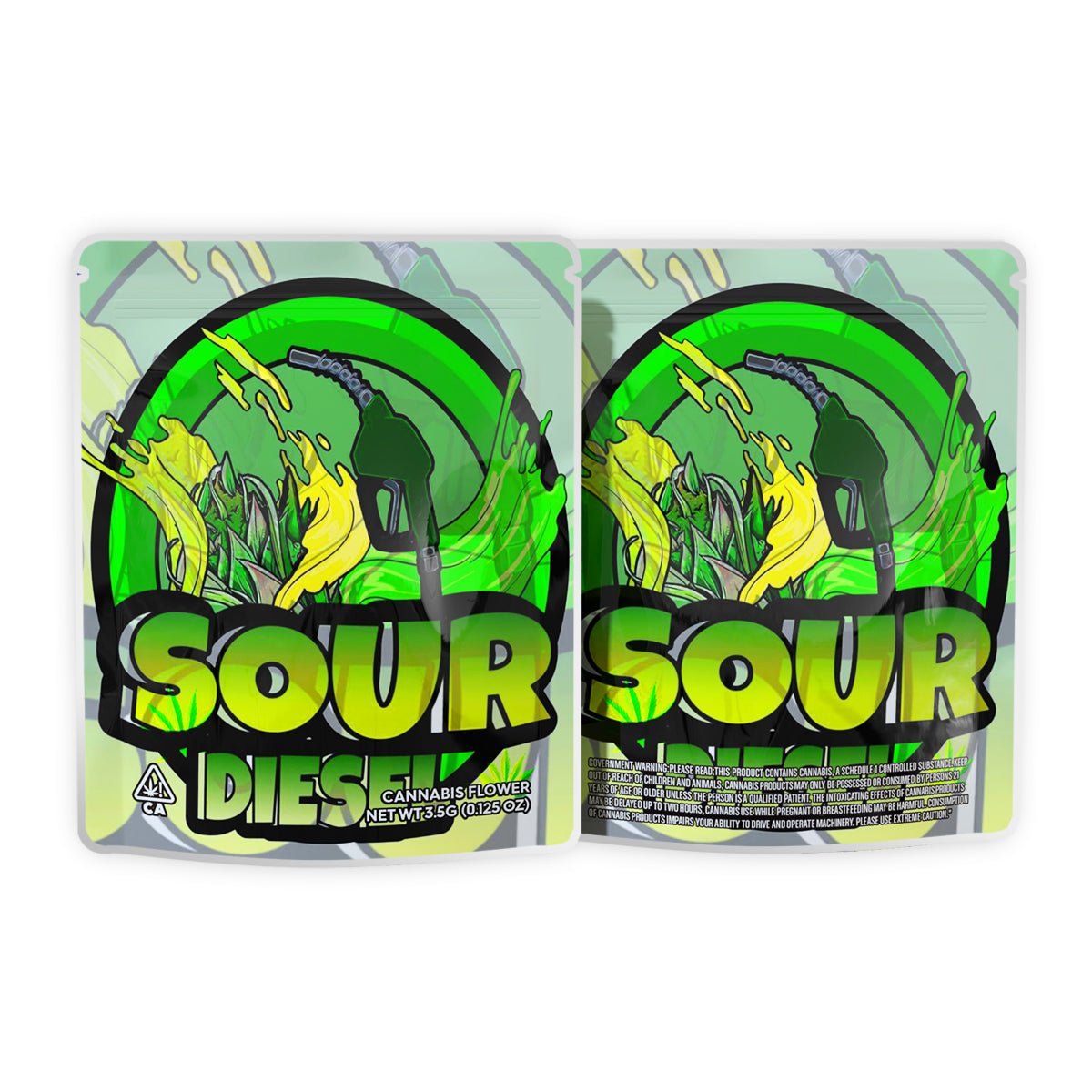 Sour Diesel Mylar Bags 3.5 Grams