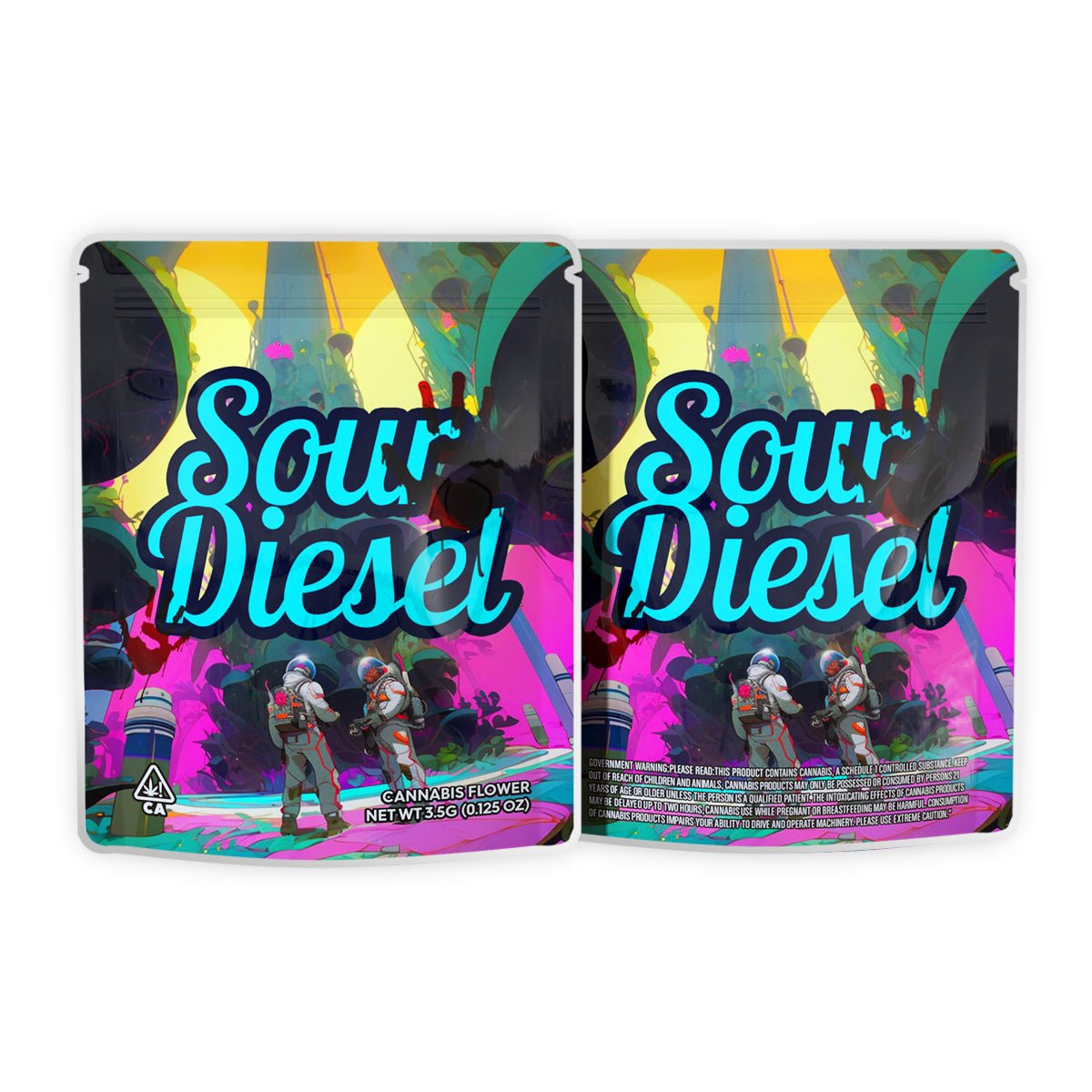 Sour Diesel Mylar Bags 3.5 Grams