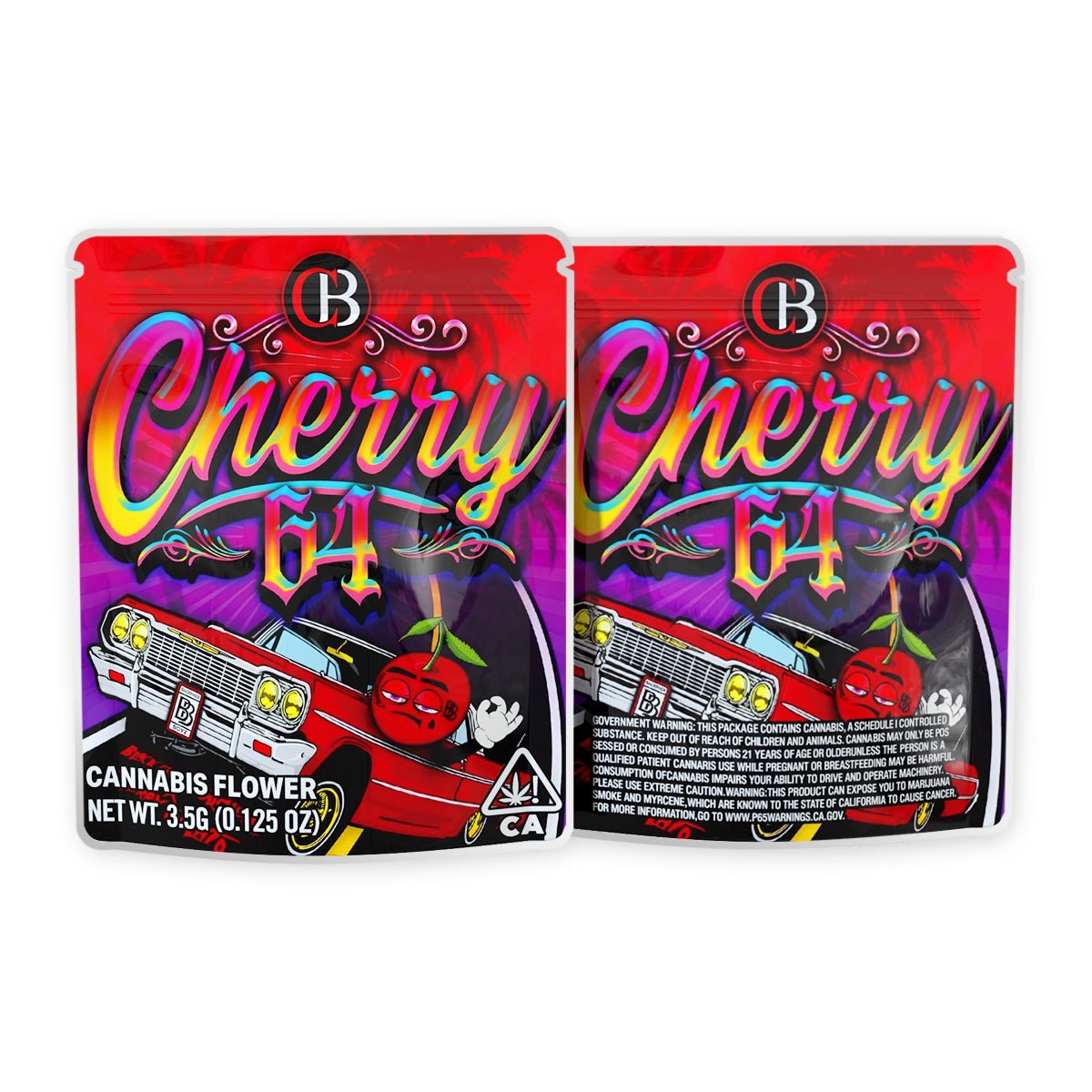 Cherry 64 Mylar Bags 3.5 Grams