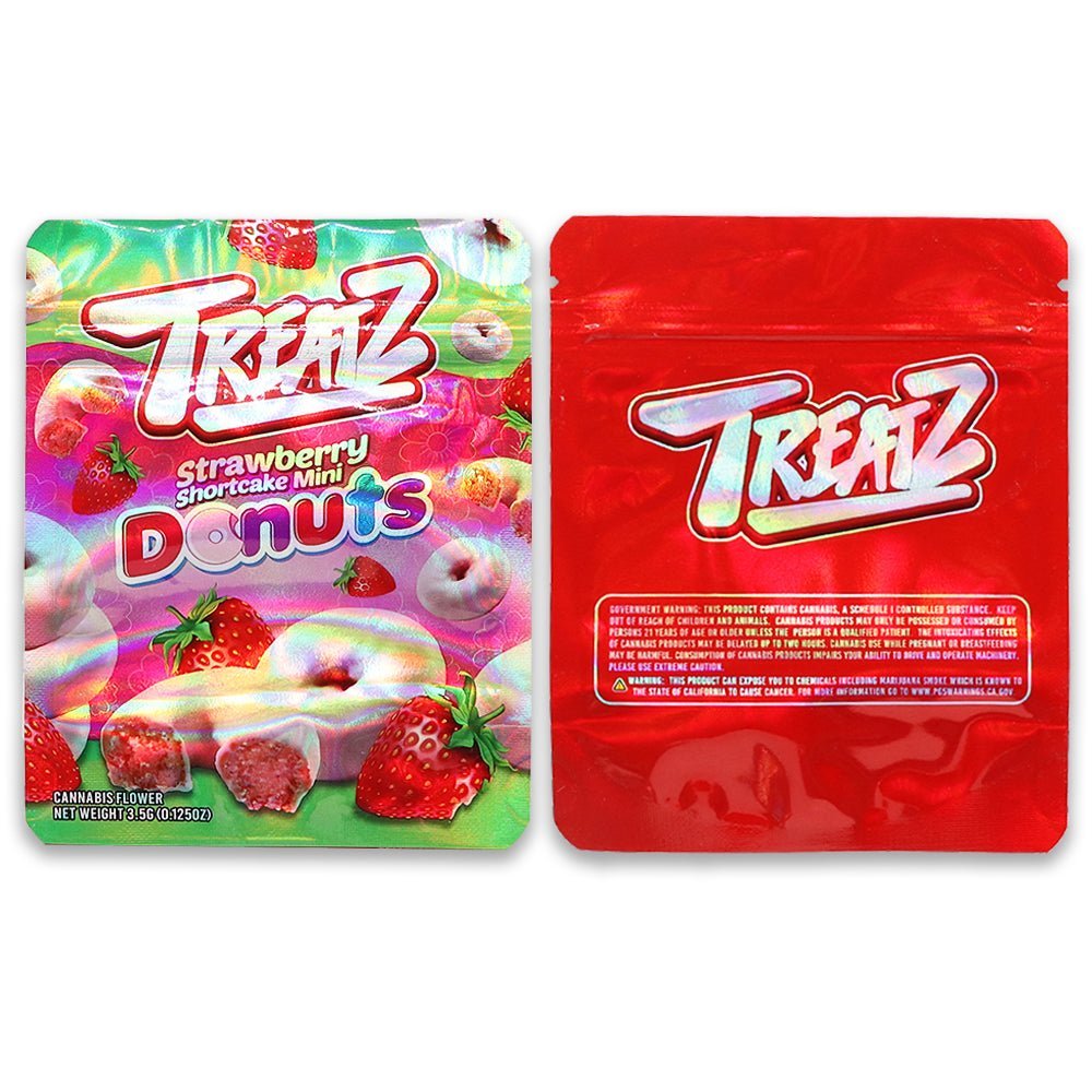 Treatz Strawberry Shortcake Mini Donuts Mylar Bags 3.5 Grams