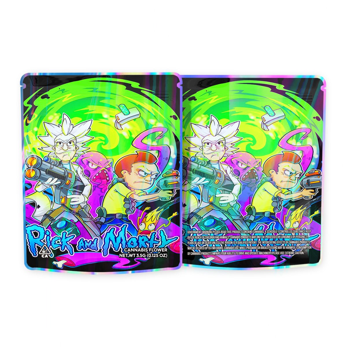 Rick and Morty Mylar Bags 3.5 Grams