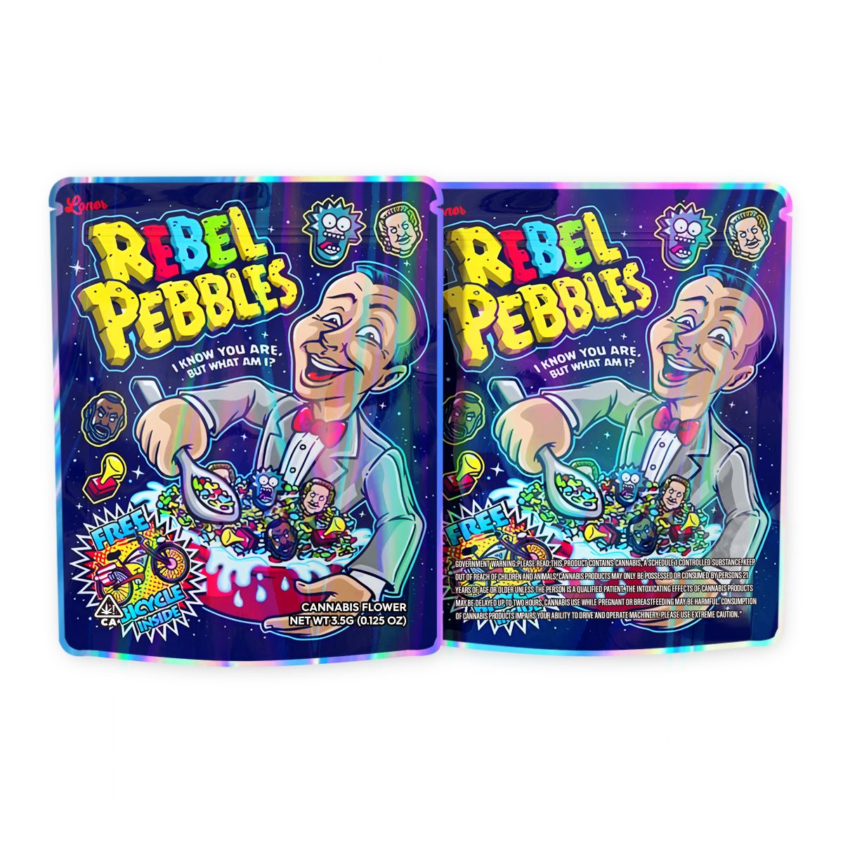 Rebel Pebbles Mylar Bags 3.5 Grams