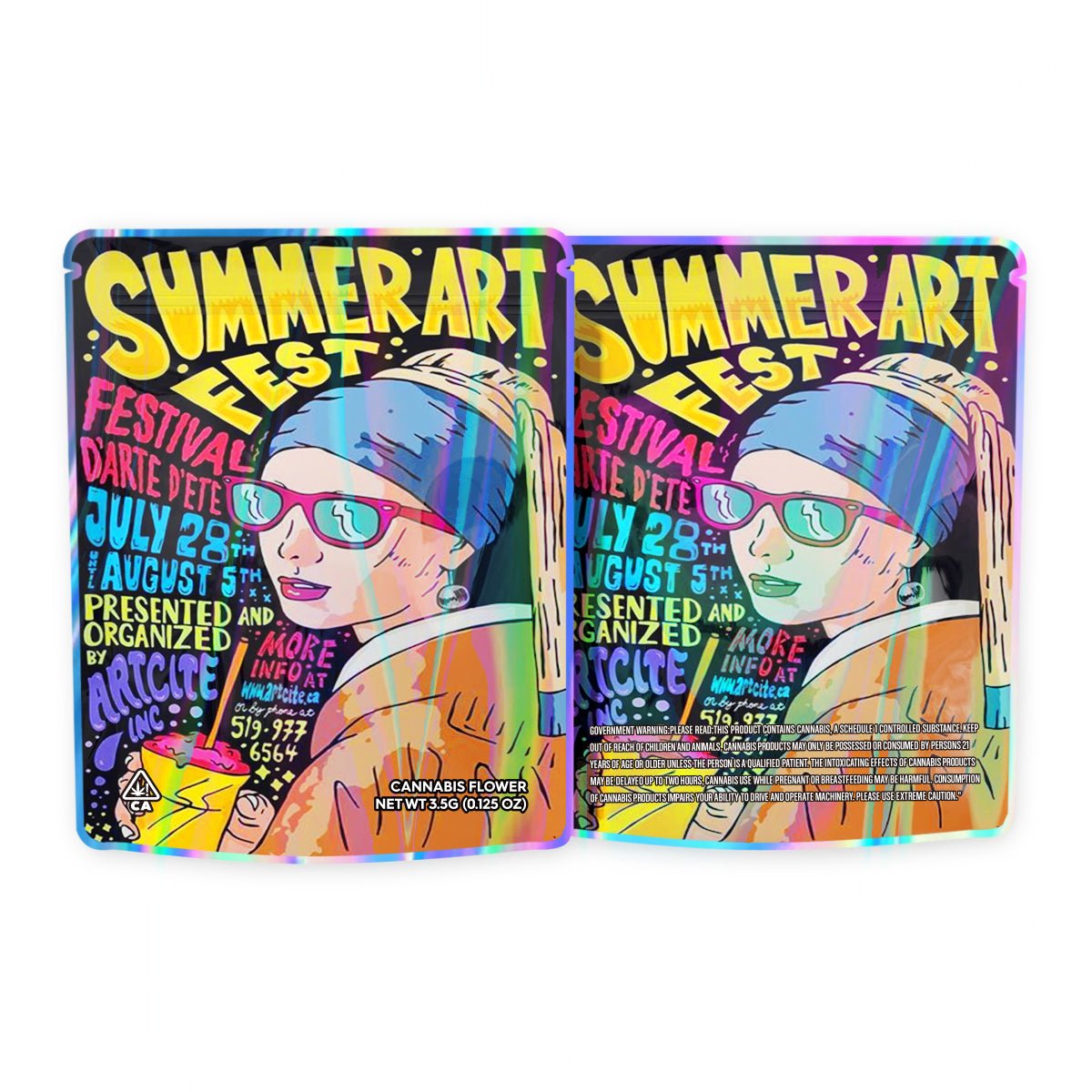 Summer Art Fest Mylar Bags 3.5 Grams