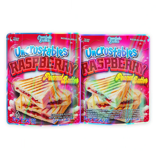 Uncrustables Raspberry Mylar Bags 3.5 Grams